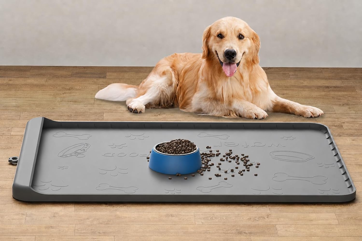 Raised-Edge Dog Bowl Mat