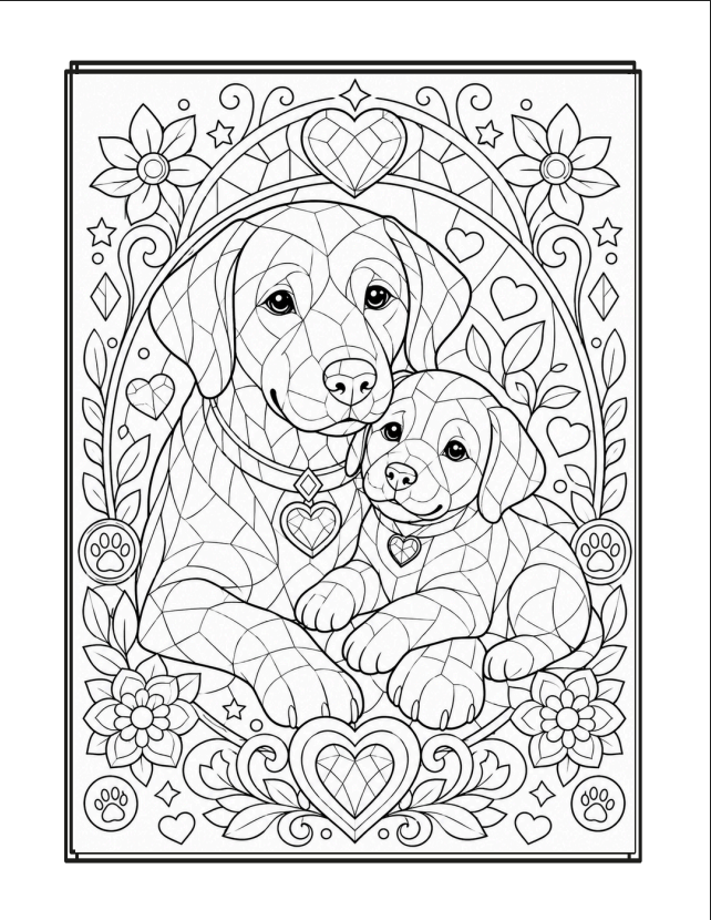 Little Puppy Artists book sample page with puppy activity format