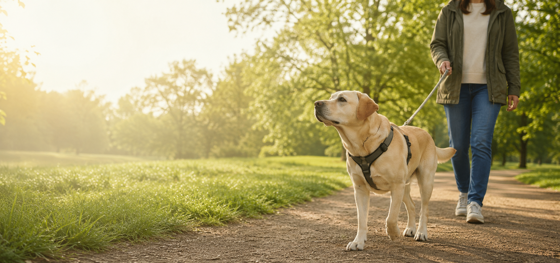 Healthy dog enjoying an appropriate amount of daily exercise outdoors