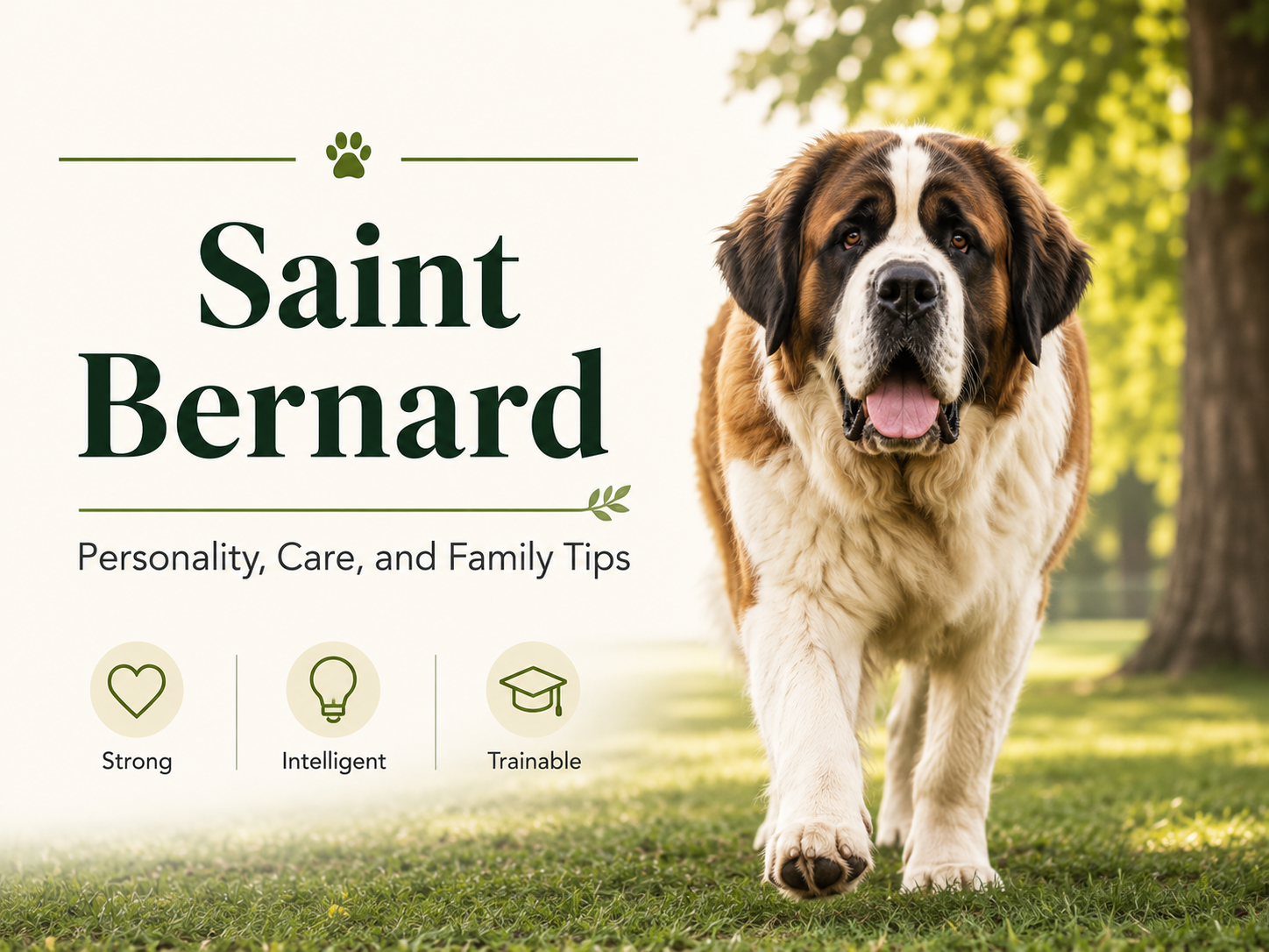 Saint Bernard grooming coat care drool management and daily routine