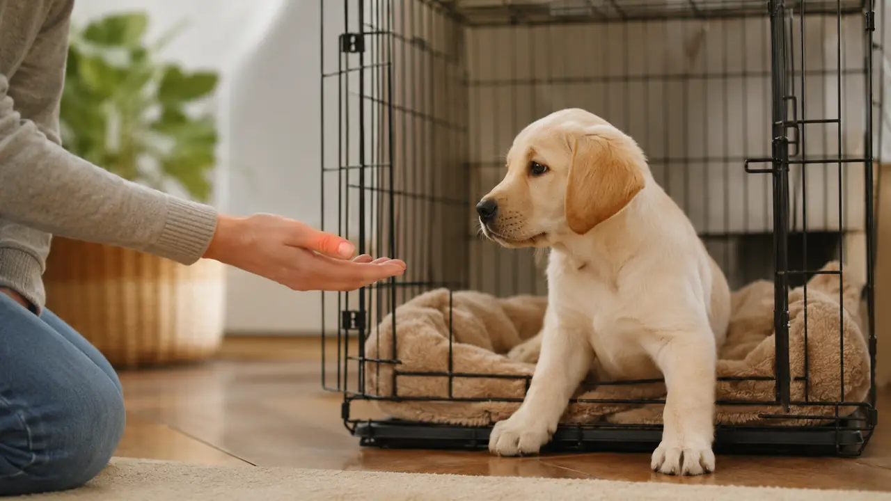 Practical scene related to Crate Training for Dogs: Step-by-Step Guide for Calm, Safe Crate Use